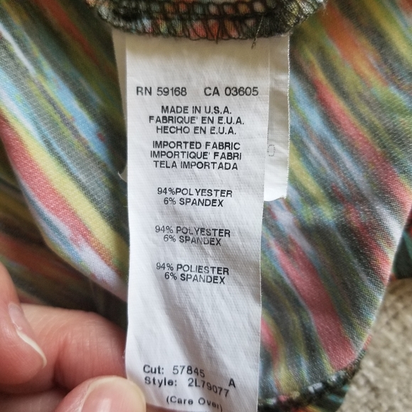 Karen Kane Multi-Colored Scoop Neck Blouse Size Large - Picture 8 of 11